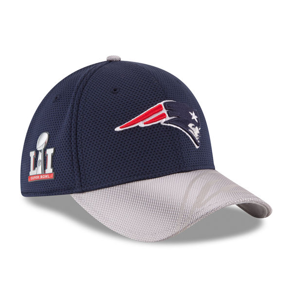 New England Patriots New Era Super Bowl LI Side Patch Sideline 39THIRTY Flex Hat - Navy